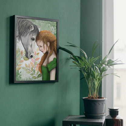 Rhiannon Goddess Print, Welsh Mythology High Quality A4 Wall Art, Original Artist Print