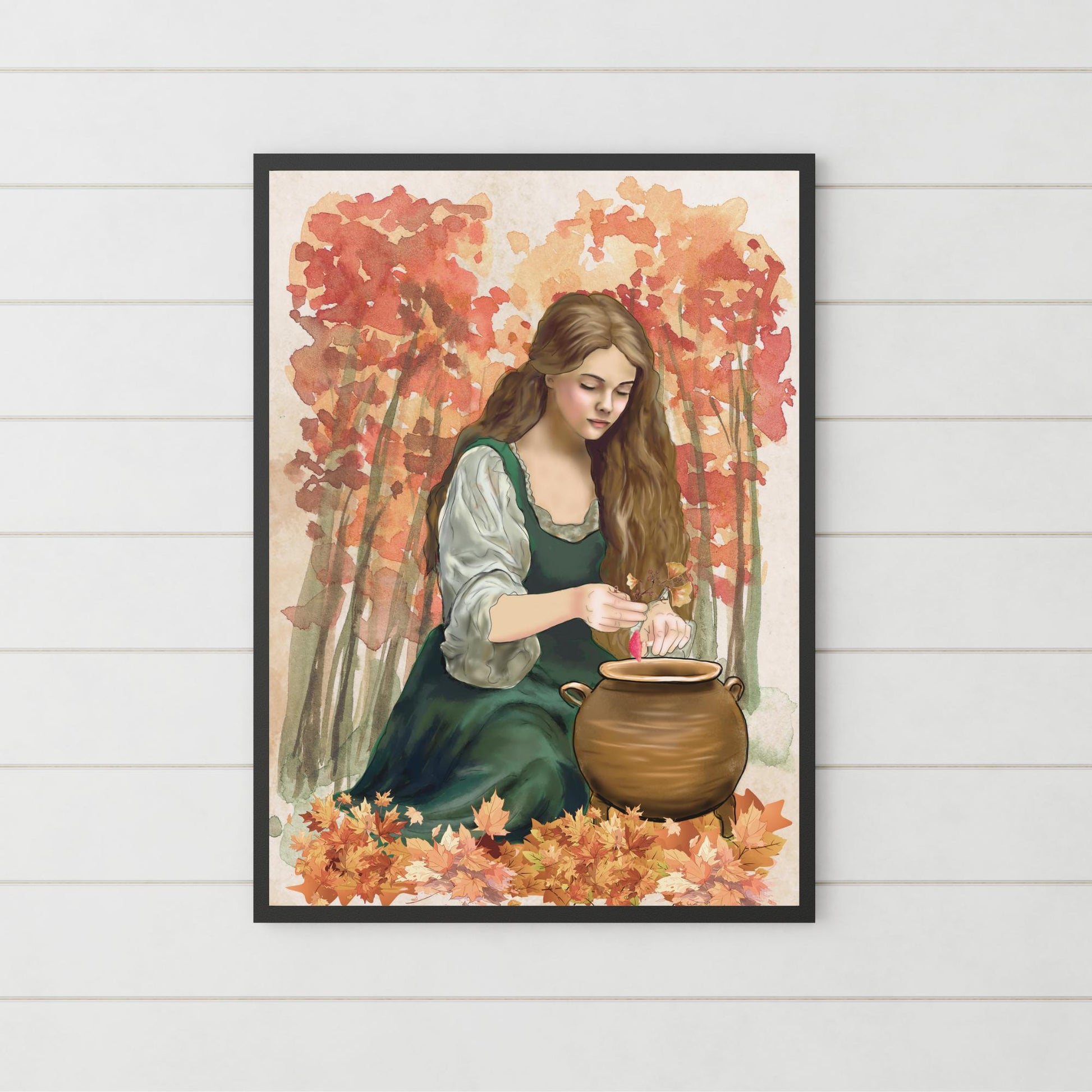Mabinogion Ceridwen Poster Print, Original Artwork, A4 Giclée Wall Art, Celtic Goddess