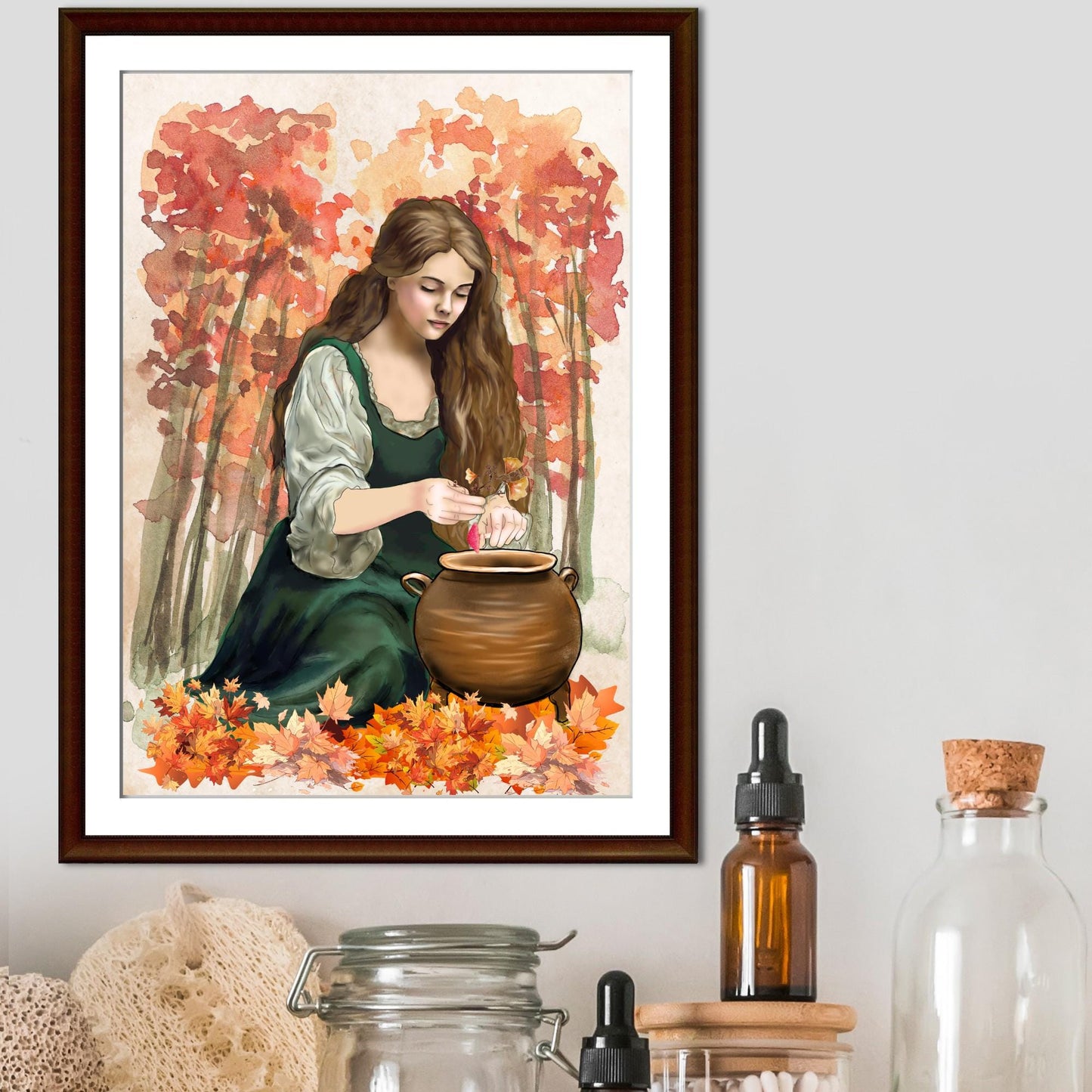 Mabinogion Ceridwen Poster Print, Original Artwork, A4 Giclée Wall Art, Celtic Goddess
