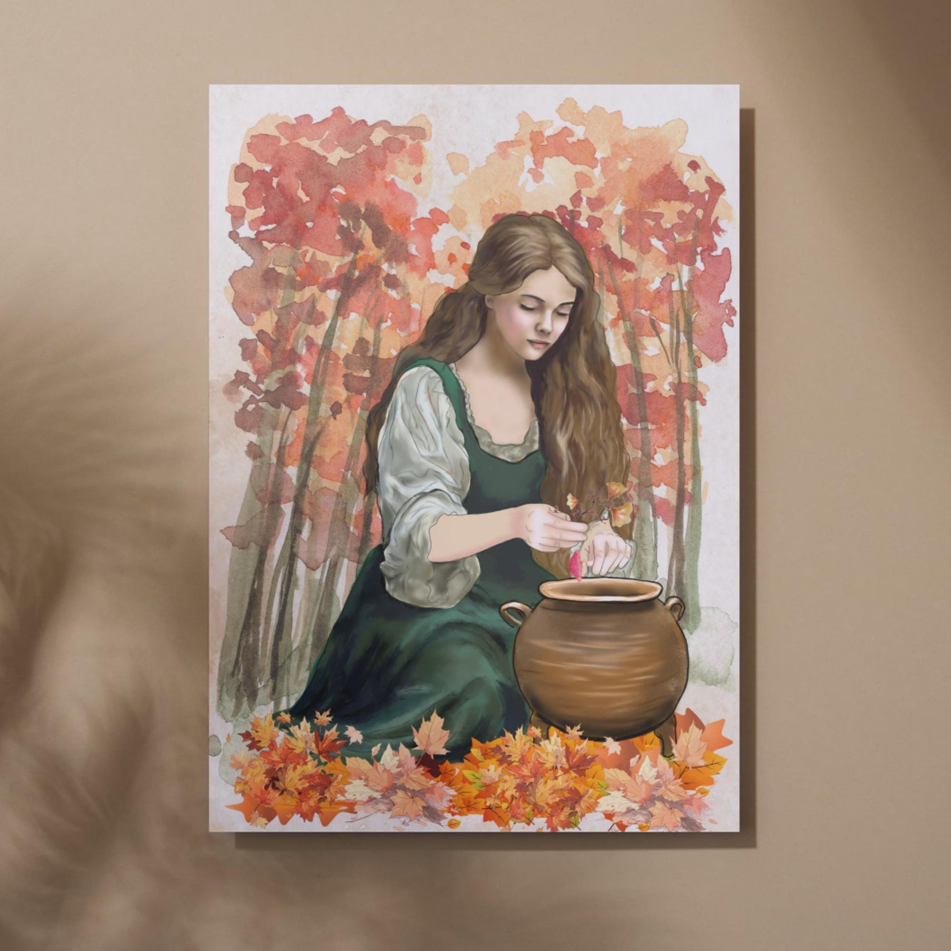Mabinogion Ceridwen Poster Print, Original Artwork, A4 Giclée Wall Art, Celtic Goddess