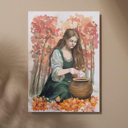Mabinogion Ceridwen Poster Print, Original Artwork, A4 Giclée Wall Art, Celtic Goddess