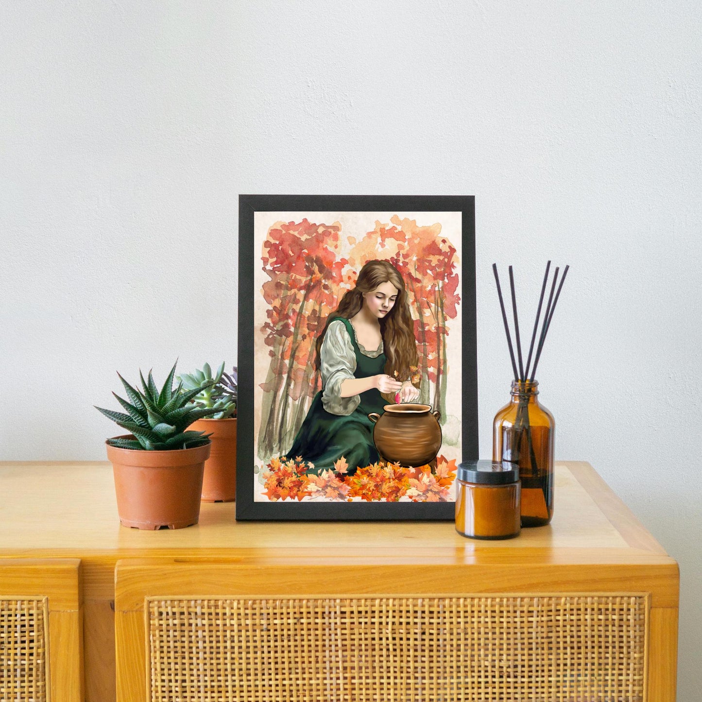 Mabinogion Ceridwen Poster Print, Original Artwork, A4 Giclée Wall Art, Celtic Goddess