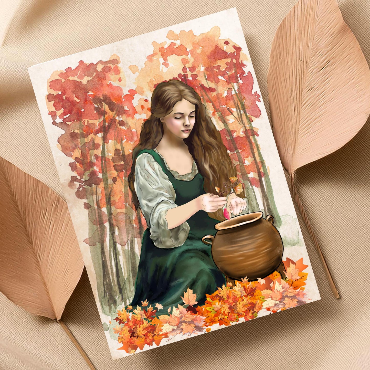 Mabinogion Ceridwen Poster Print, Original Artwork, A4 Giclée Wall Art, Celtic Goddess