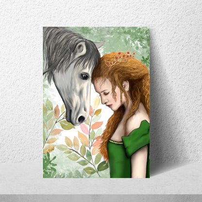 Rhiannon Goddess Print, Welsh Mythology High Quality A4 Wall Art, Original Artist Print