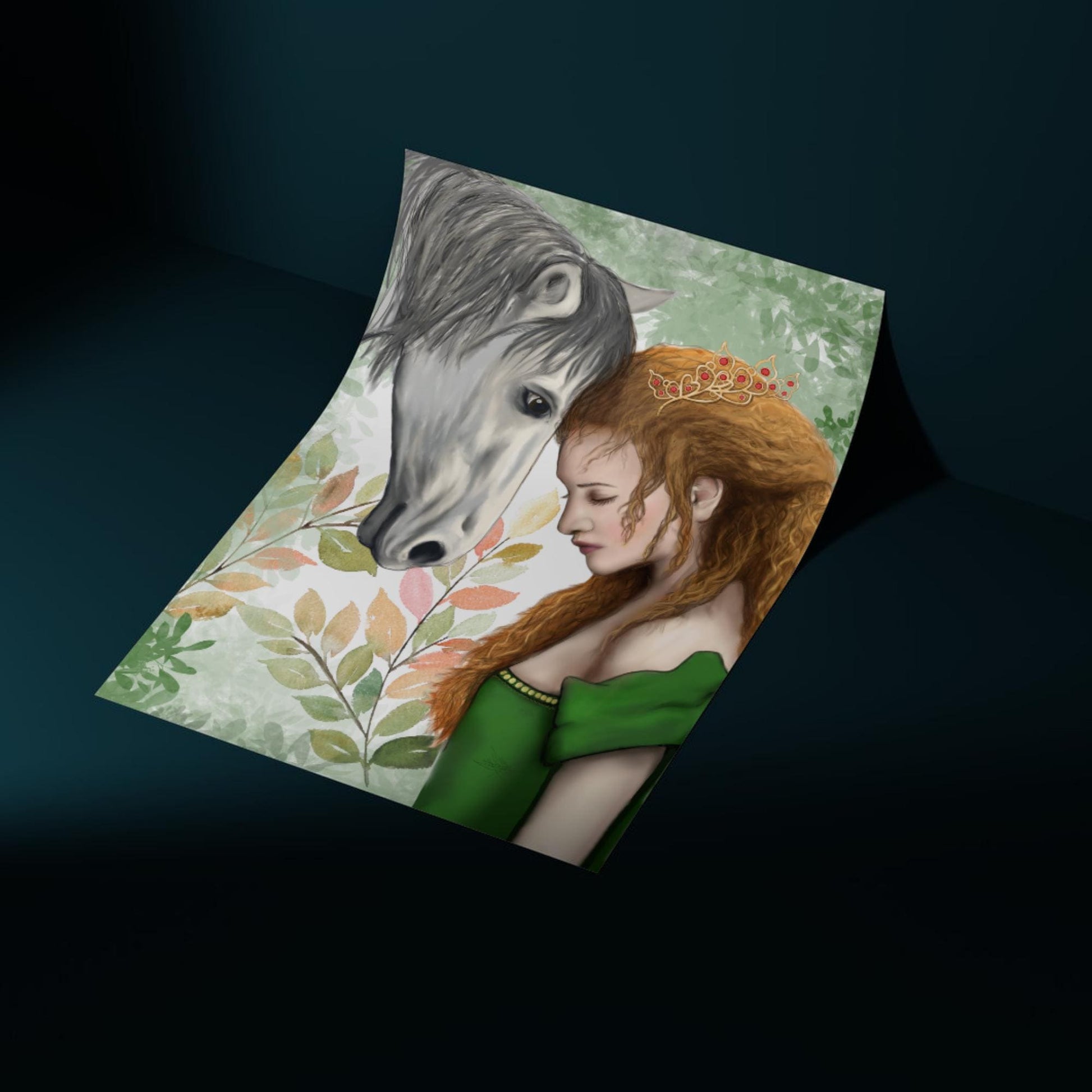 Rhiannon Goddess Print, Welsh Mythology High Quality A4 Wall Art, Original Artist Print