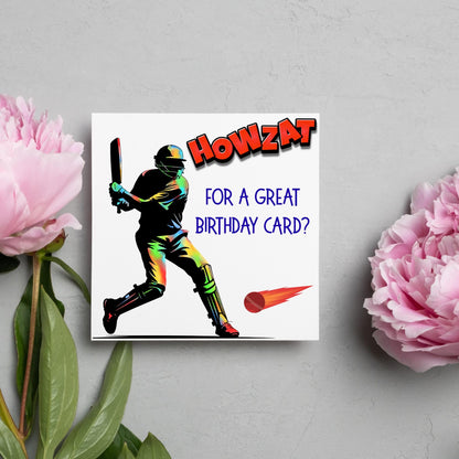 Cricket Birthday Card, Birthday Card for Cricket Player, Howzat, Card for Son, Nephew, Bowler Card