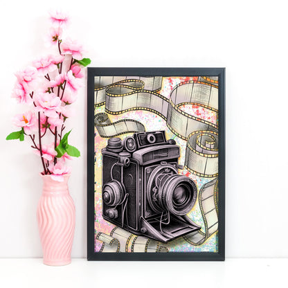 Vintage Camera A4 Print, High Quality Wall Art, Photography Wall Decor, Original Artist Print, Photographer Home Accessories Poster