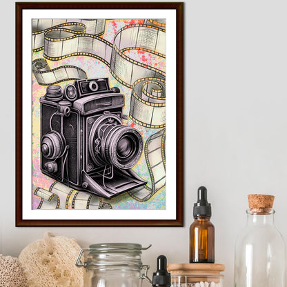 Vintage Camera A4 Print, High Quality Wall Art, Photography Wall Decor, Original Artist Print, Photographer Home Accessories Poster
