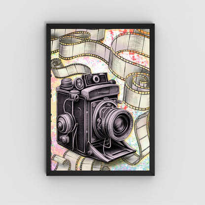 Vintage Camera A4 Print, High Quality Wall Art, Photography Wall Decor, Original Artist Print, Photographer Home Accessories Poster