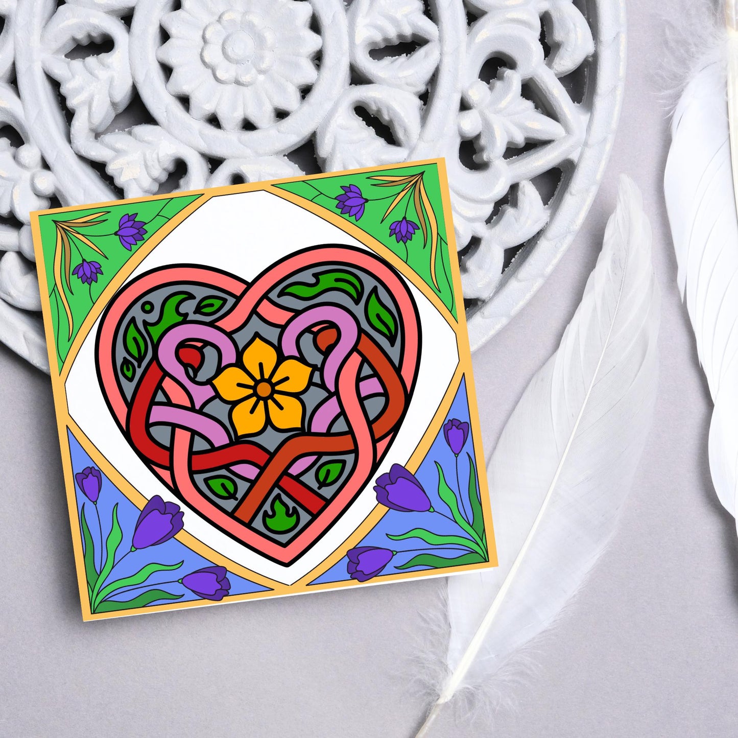 Dydd Santes Dwynwen Hapus Card, Valentine's Card, Traditional Welsh Card, Welsh love Card, Card for Husband, For Wife