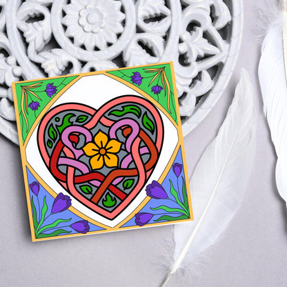 Dydd Santes Dwynwen Hapus Card, Valentine's Card, Traditional Welsh Card, Welsh love Card, Card for Husband, For Wife