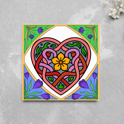 Dydd Santes Dwynwen Hapus Card, Valentine's Card, Traditional Welsh Card, Welsh love Card, Card for Husband, For Wife
