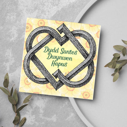 Dydd Santes Dwynwen Hapus Card, Valentine's Card, Traditional Welsh Card, Welsh love Card, Card for Husband, For Wife