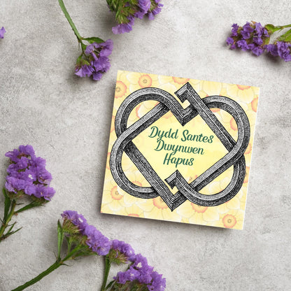 Dydd Santes Dwynwen Hapus Card, Valentine's Card, Traditional Welsh Card, Welsh love Card, Card for Husband, For Wife
