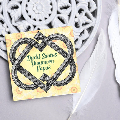 Dydd Santes Dwynwen Hapus Card, Valentine's Card, Traditional Welsh Card, Welsh love Card, Card for Husband, For Wife