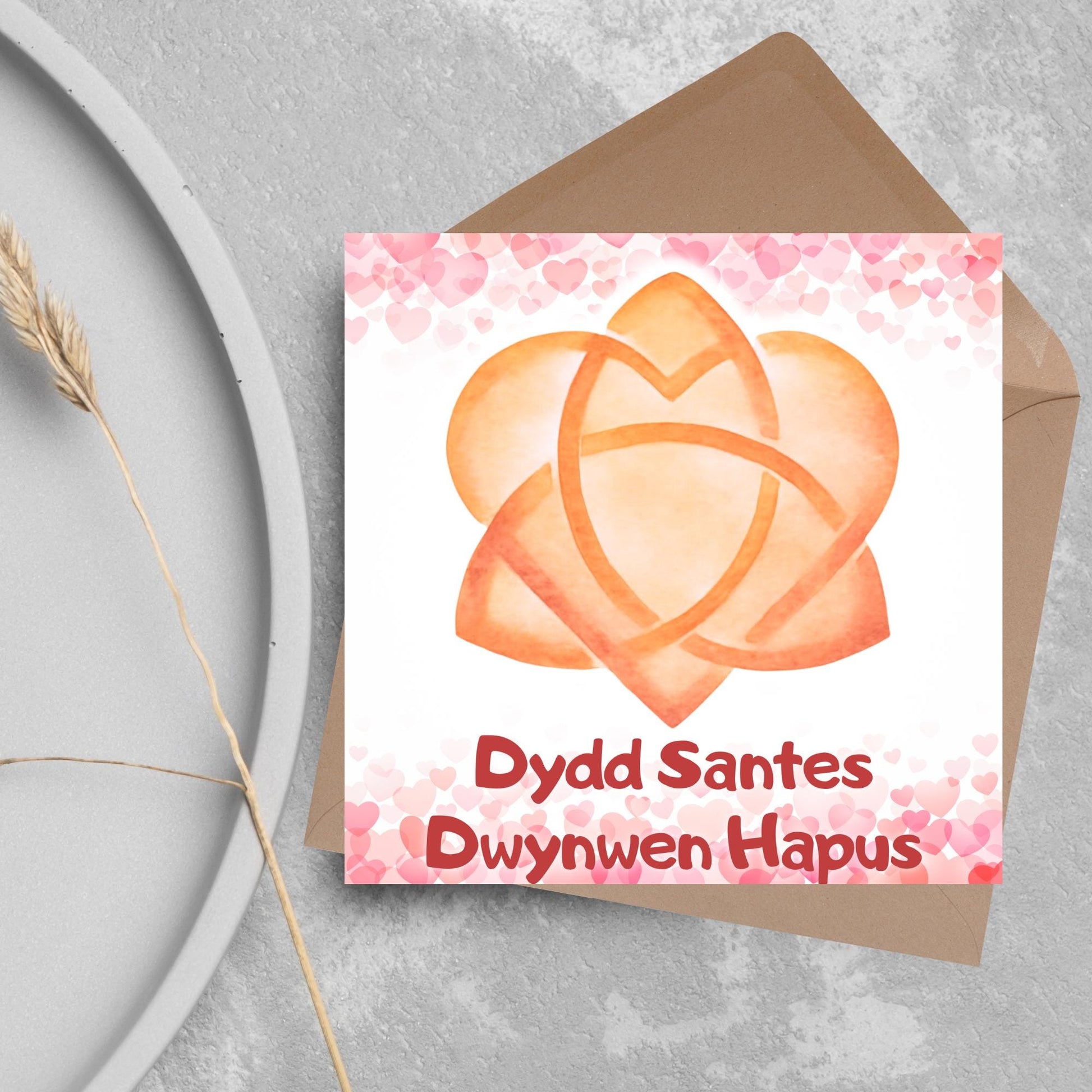 Dydd Santes Dwynwen Hapus Card, Valentine's Card, Traditional Welsh Card, Welsh love Card, Card for Husband, For Wife