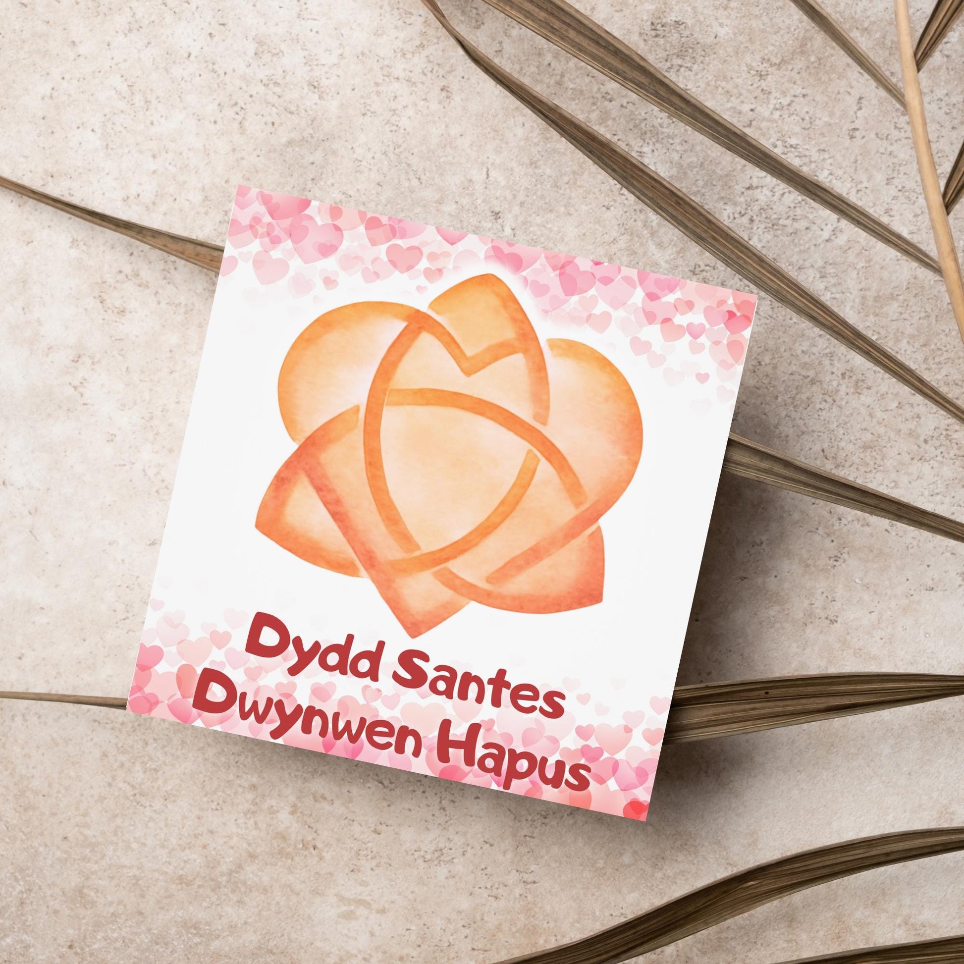Dydd Santes Dwynwen Hapus Card, Valentine's Card, Traditional Welsh Card, Welsh love Card, Card for Husband, For Wife