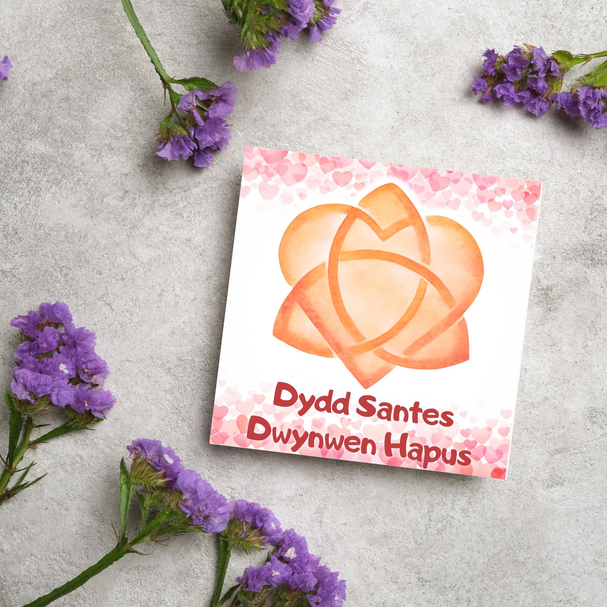 Dydd Santes Dwynwen Hapus Card, Valentine's Card, Traditional Welsh Card, Welsh love Card, Card for Husband, For Wife