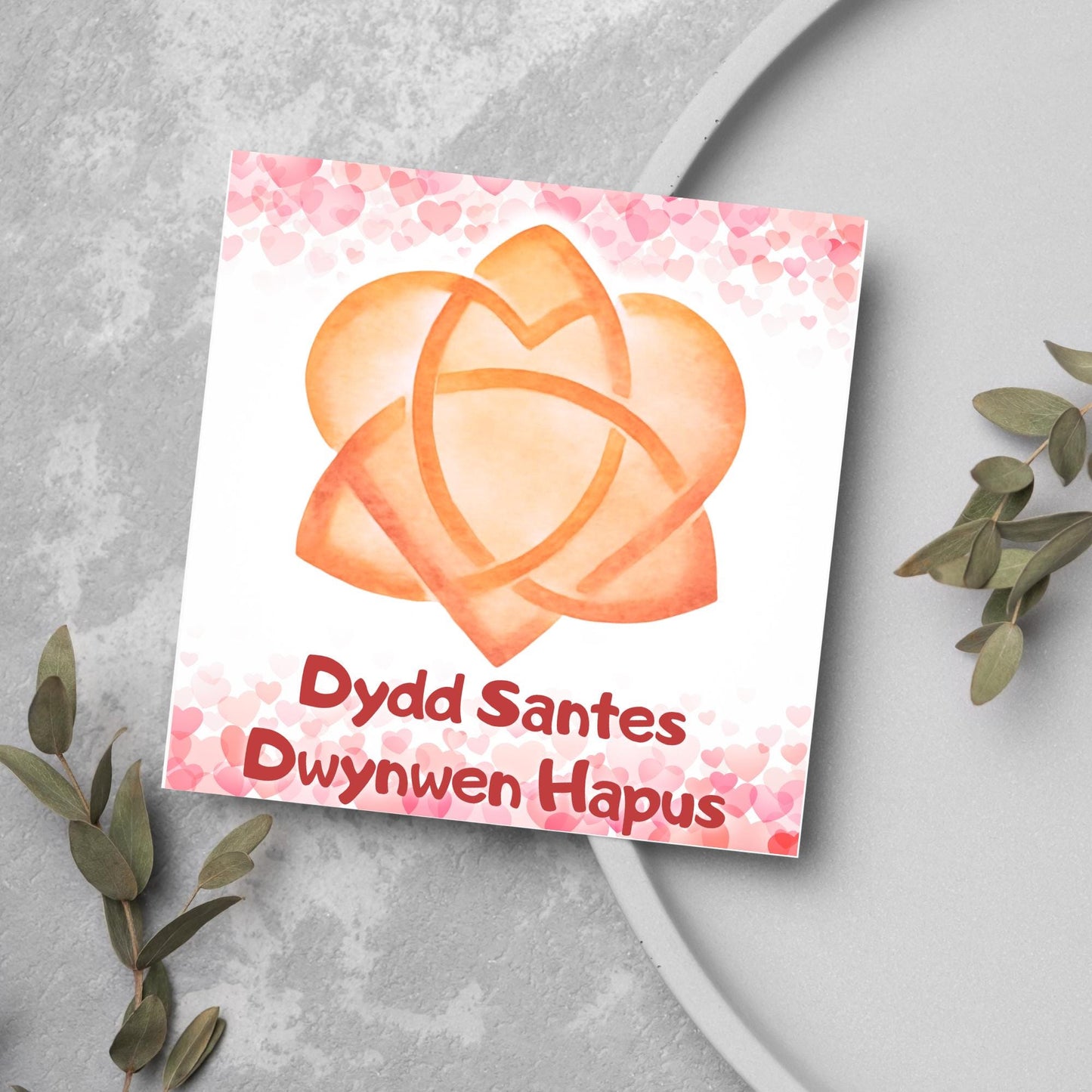 Dydd Santes Dwynwen Hapus Card, Valentine's Card, Traditional Welsh Card, Welsh love Card, Card for Husband, For Wife