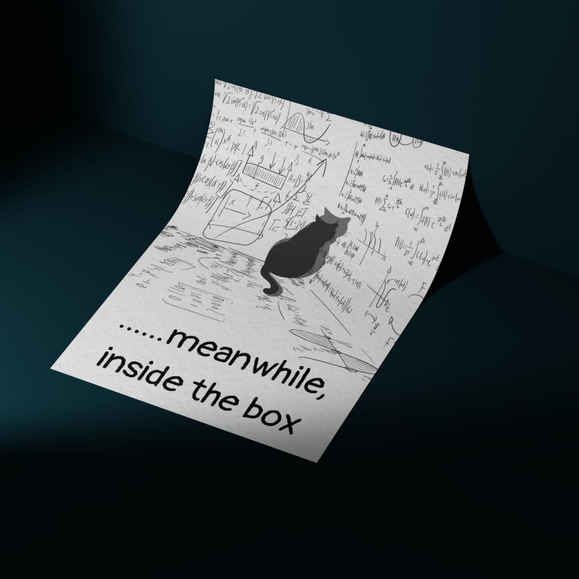 Funny Schrodinger's Cat Poster, Philosophy Print, Quirky Wall Art, A4 Poster Print