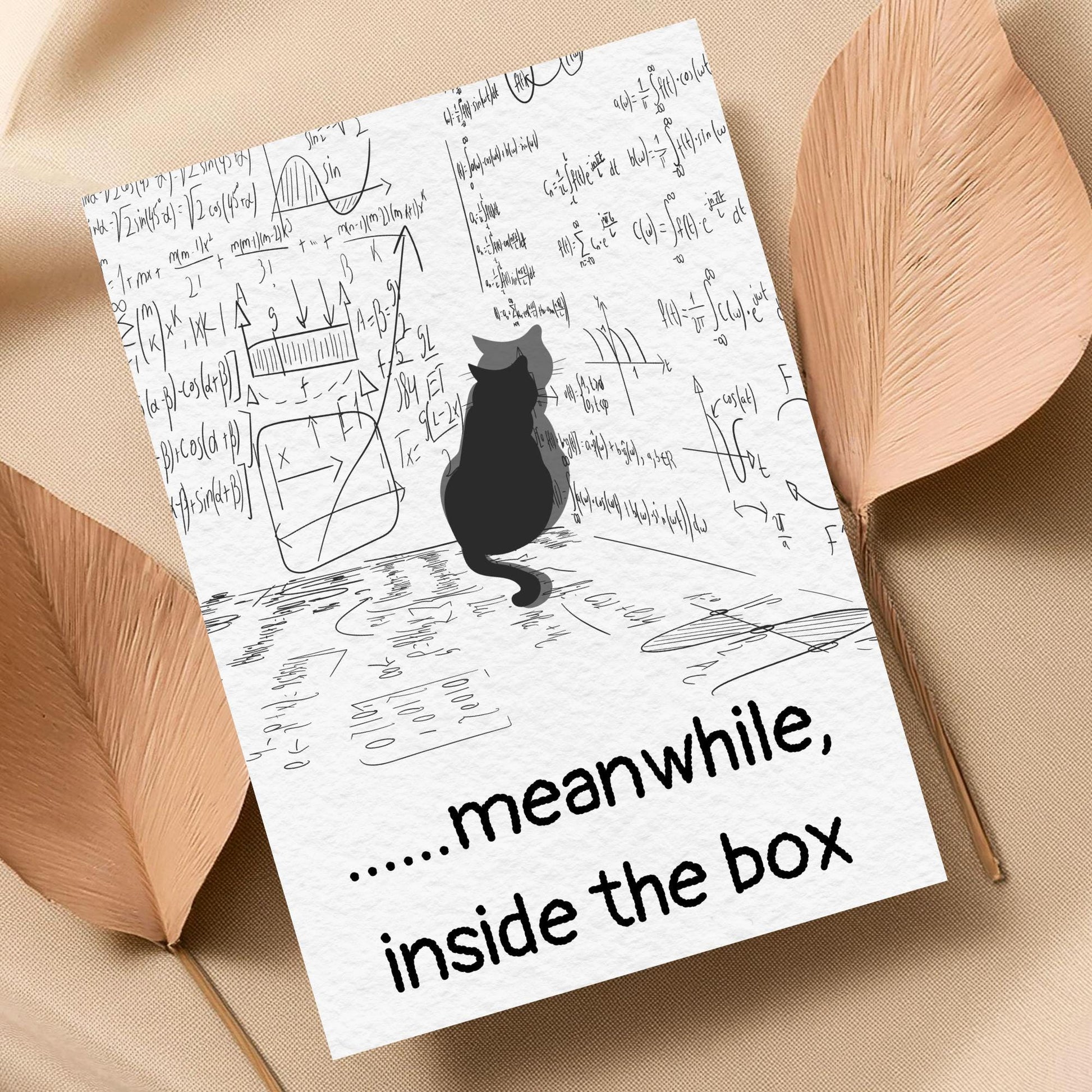 Funny Schrodinger's Cat Poster, Philosophy Print, Quirky Wall Art, A4 Poster Print