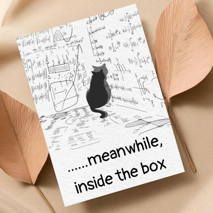 Funny Schrodinger's Cat Poster, Philosophy Print, Quirky Wall Art, A4 Poster Print