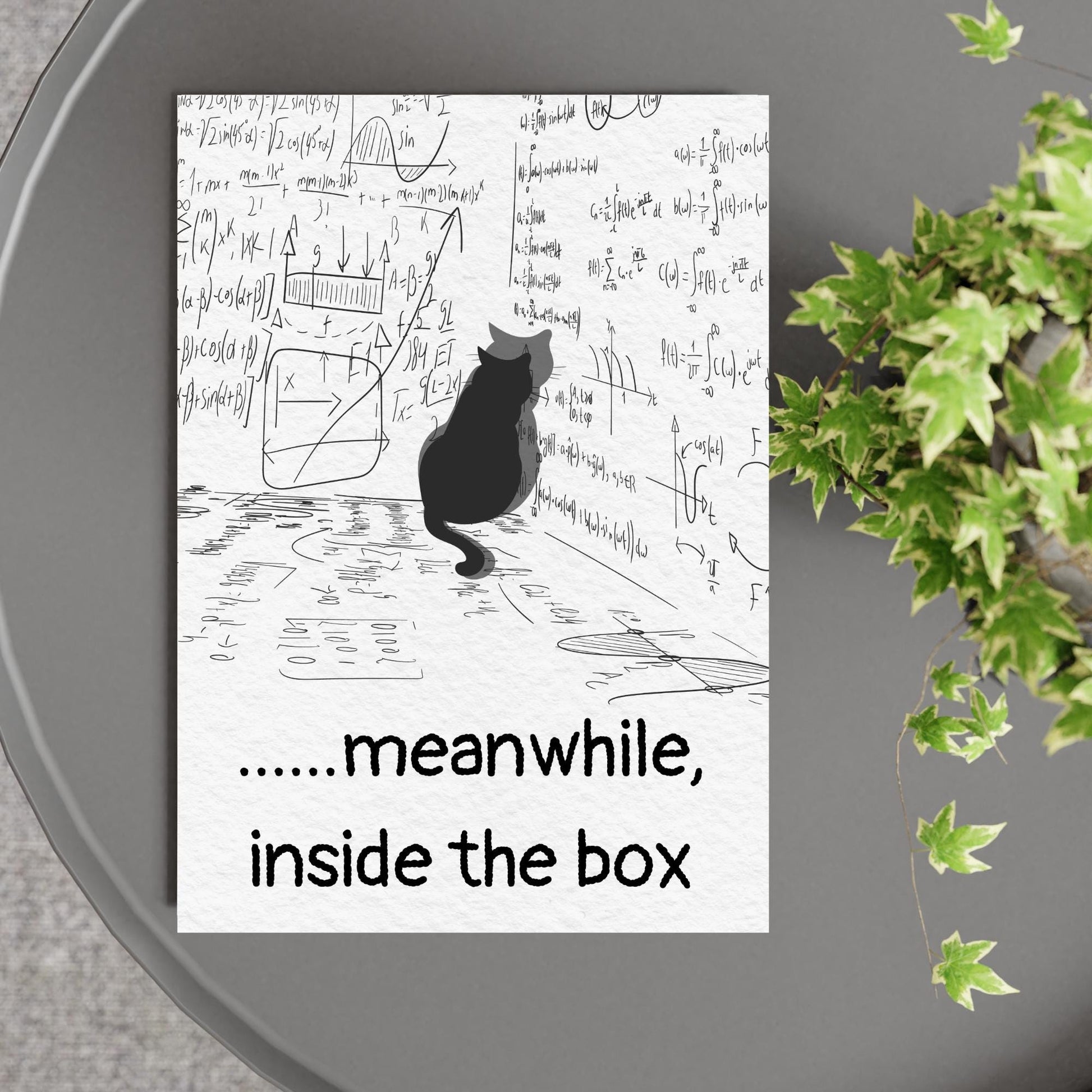 Funny Schrodinger's Cat Poster, Philosophy Print, Quirky Wall Art, A4 Poster Print