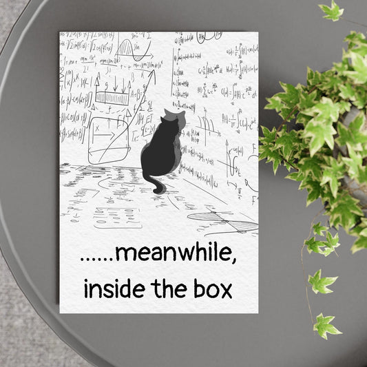 Funny Schrodinger's Cat Poster, Philosophy Print, Quirky Wall Art, A4 Poster Print