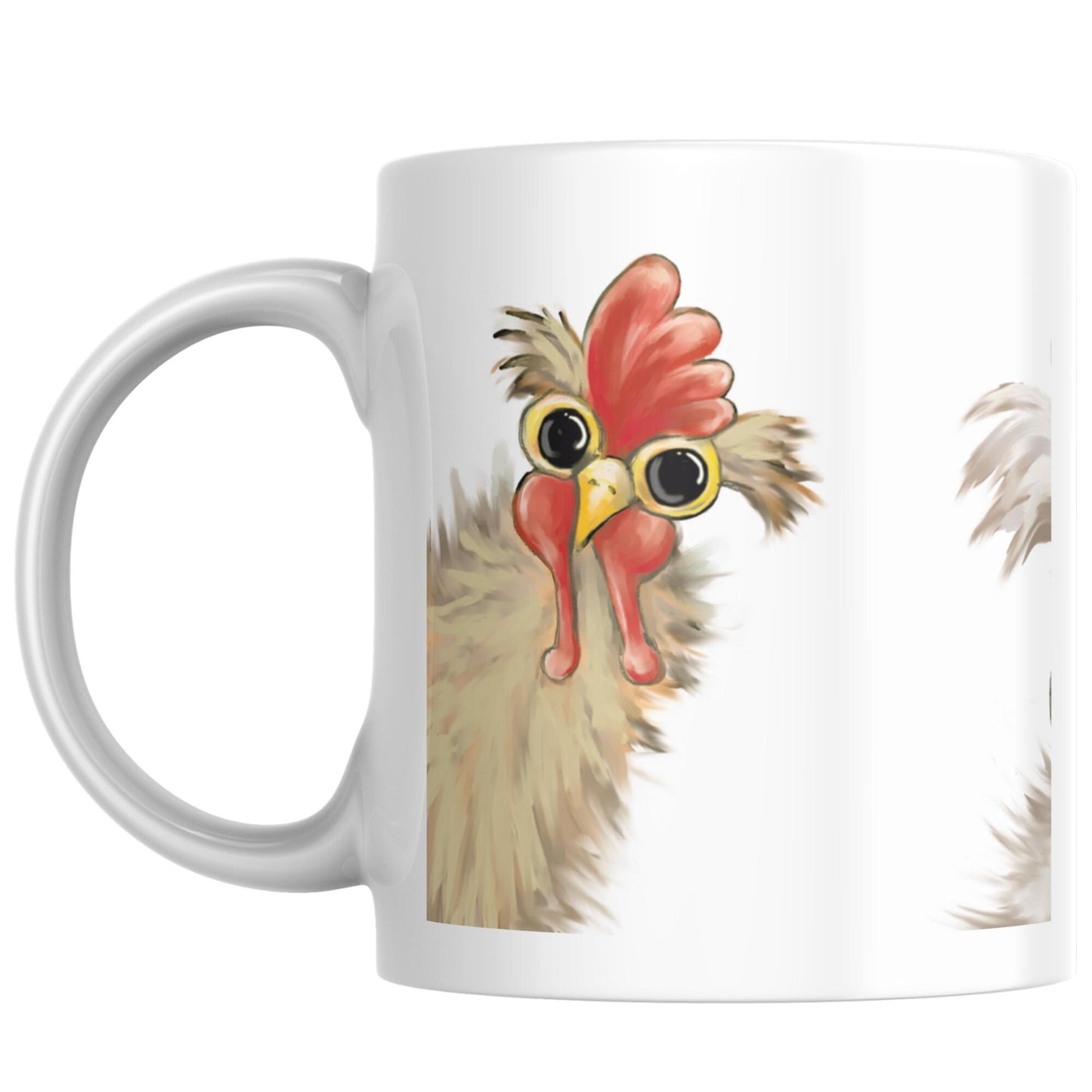 Funny Chicken Mug, Hen Mug, Quirky Chicken Art, Ornithologist Gift, Farming Gift Mug