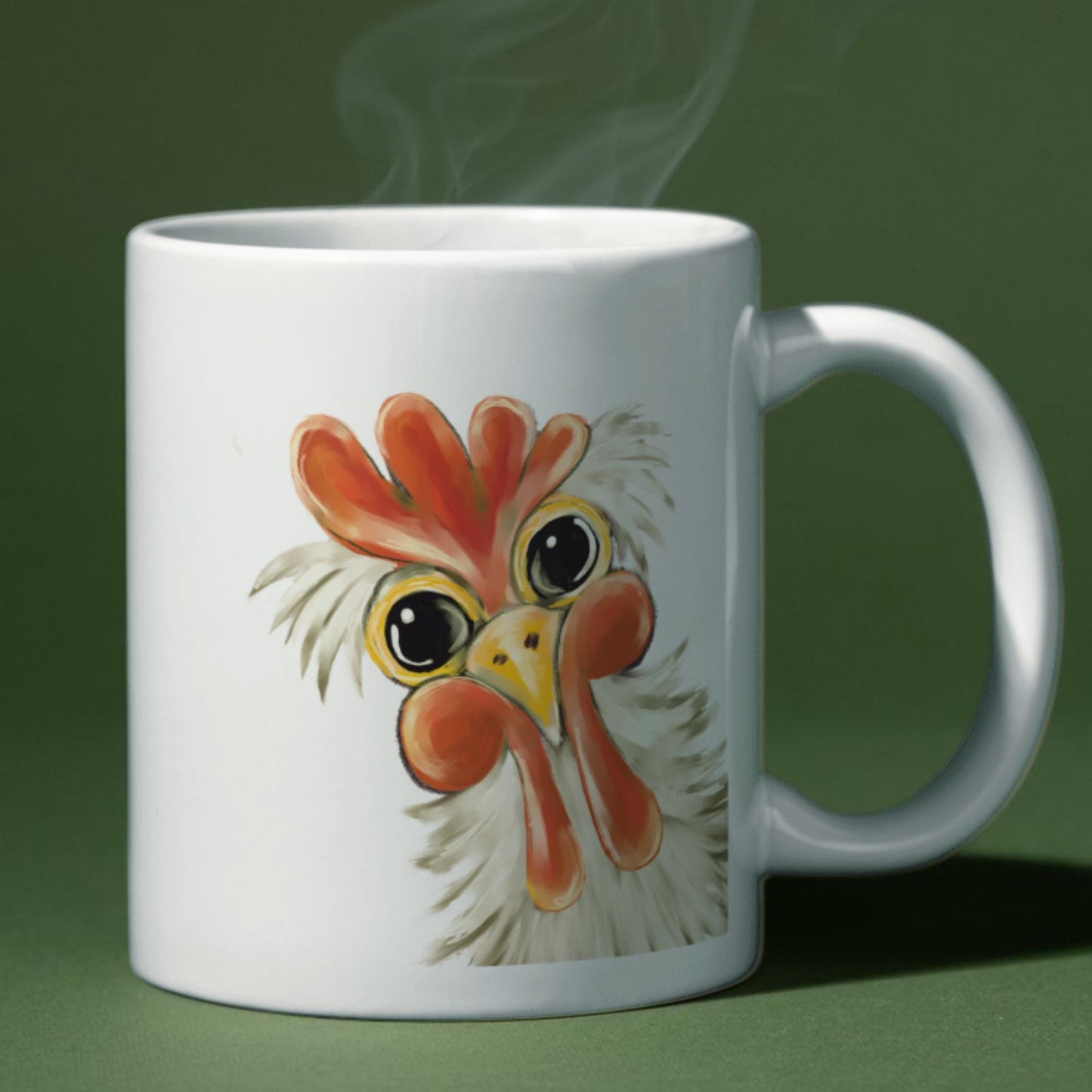 Funny Chicken Mug, Hen Mug, Quirky Chicken Art, Ornithologist Gift, Farming Gift Mug