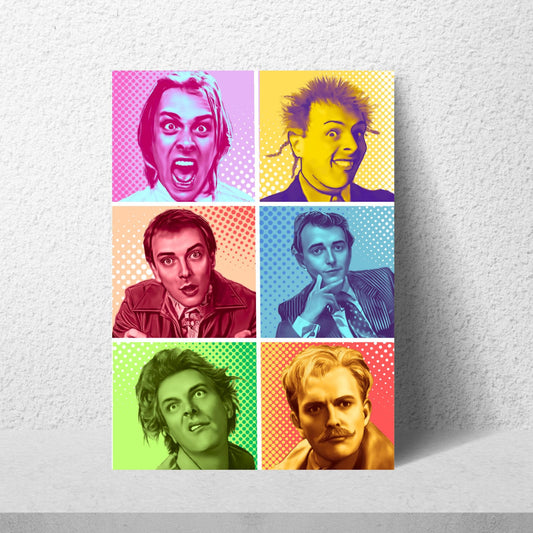 Rik Mayall Poster, A4 Print, High Quality Wall Art, Pop Art Character Poster
