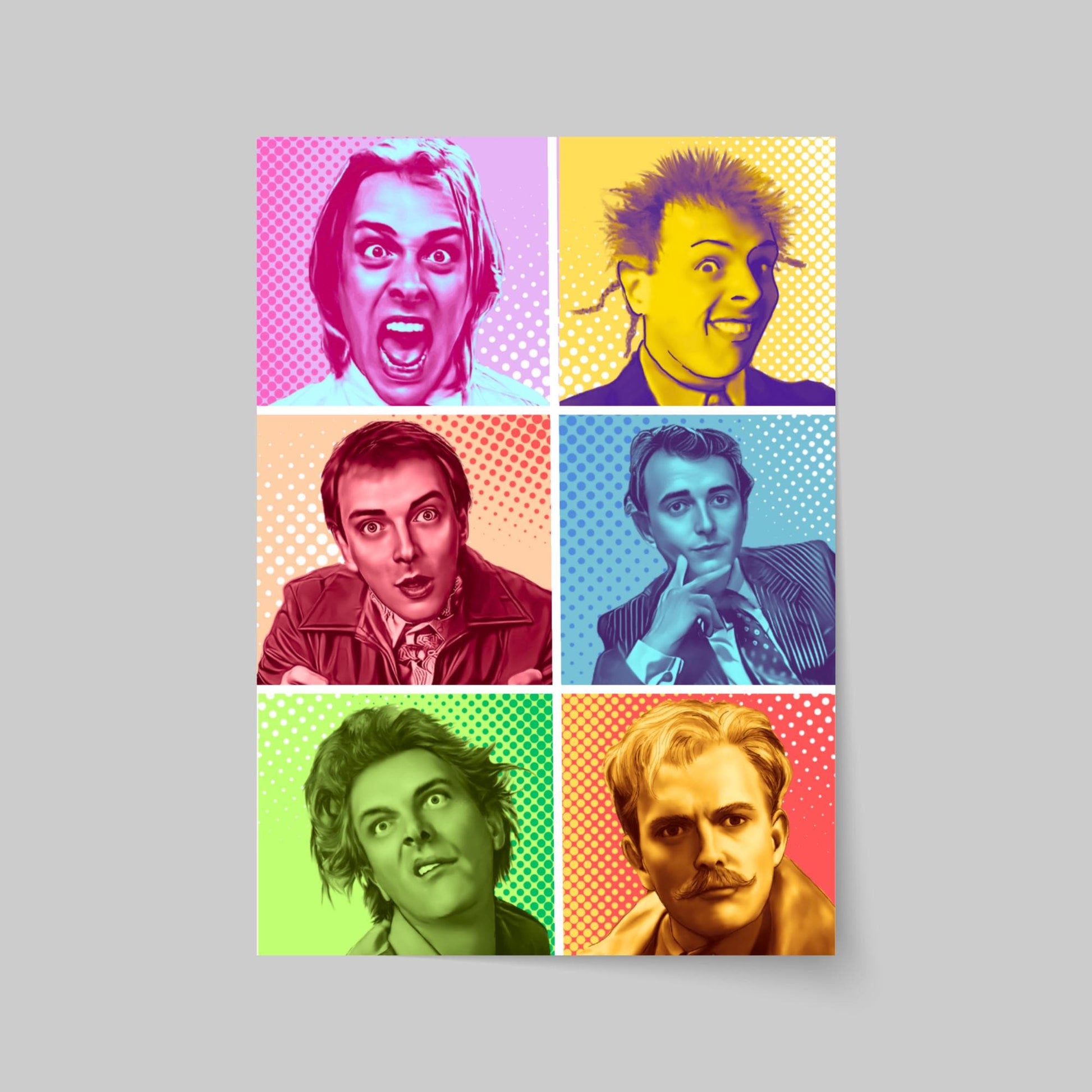 Rik Mayall Poster, A4 Print, High Quality Wall Art, Pop Art Character Poster