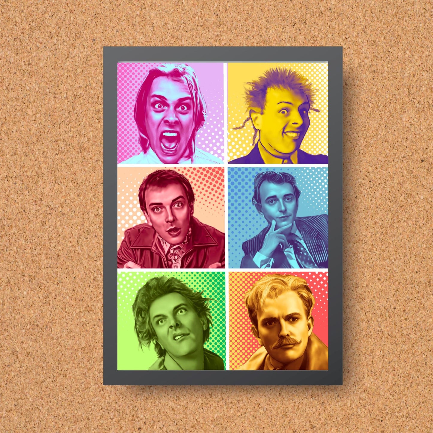 Rik Mayall Poster, A4 Print, High Quality Wall Art, Pop Art Character Poster