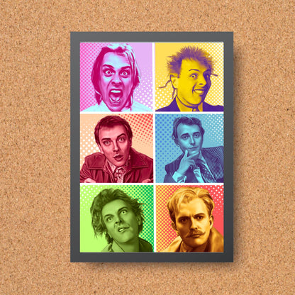 Rik Mayall Poster, A4 Print, High Quality Wall Art, Pop Art Character Poster