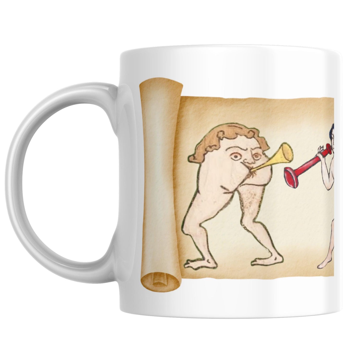 Medieval Mug, Butt Trumpets, Marginalia, Funny Rude Coffee Cup