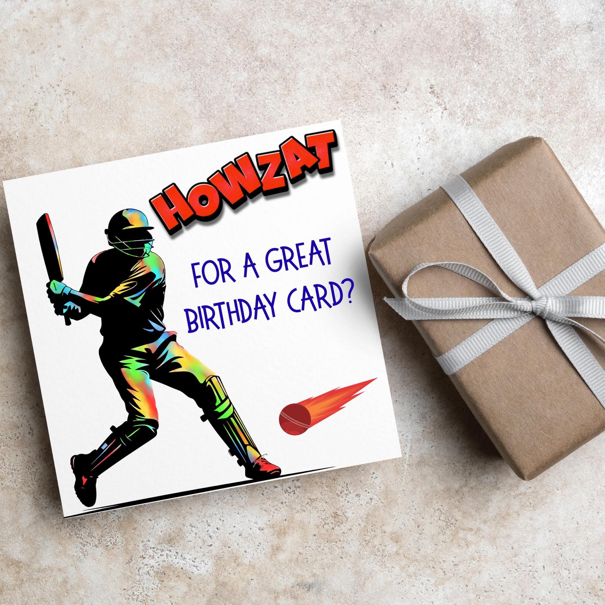 Cricket Birthday Card, Birthday Card for Cricket Player, Howzat, Card for Son, Nephew, Bowler Card