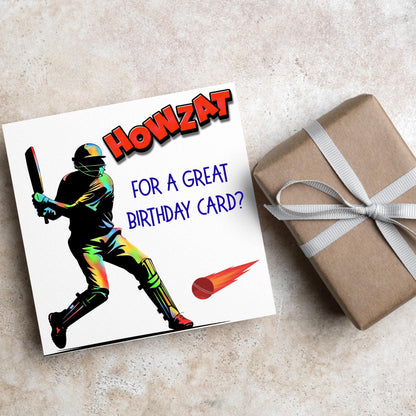 Cricket Birthday Card, Birthday Card for Cricket Player, Howzat, Card for Son, Nephew, Bowler Card