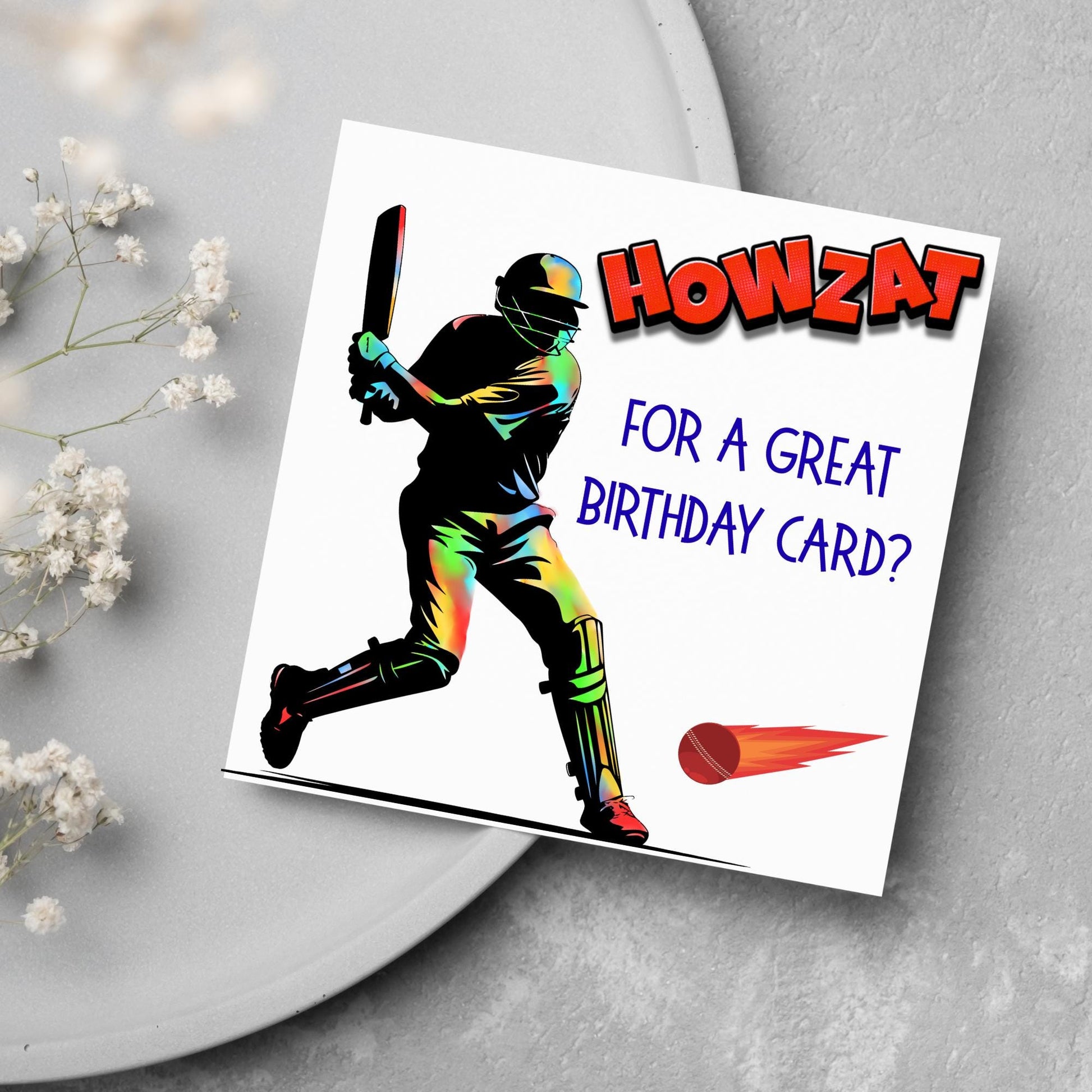 Cricket Birthday Card, Birthday Card for Cricket Player, Howzat, Card for Son, Nephew, Bowler Card