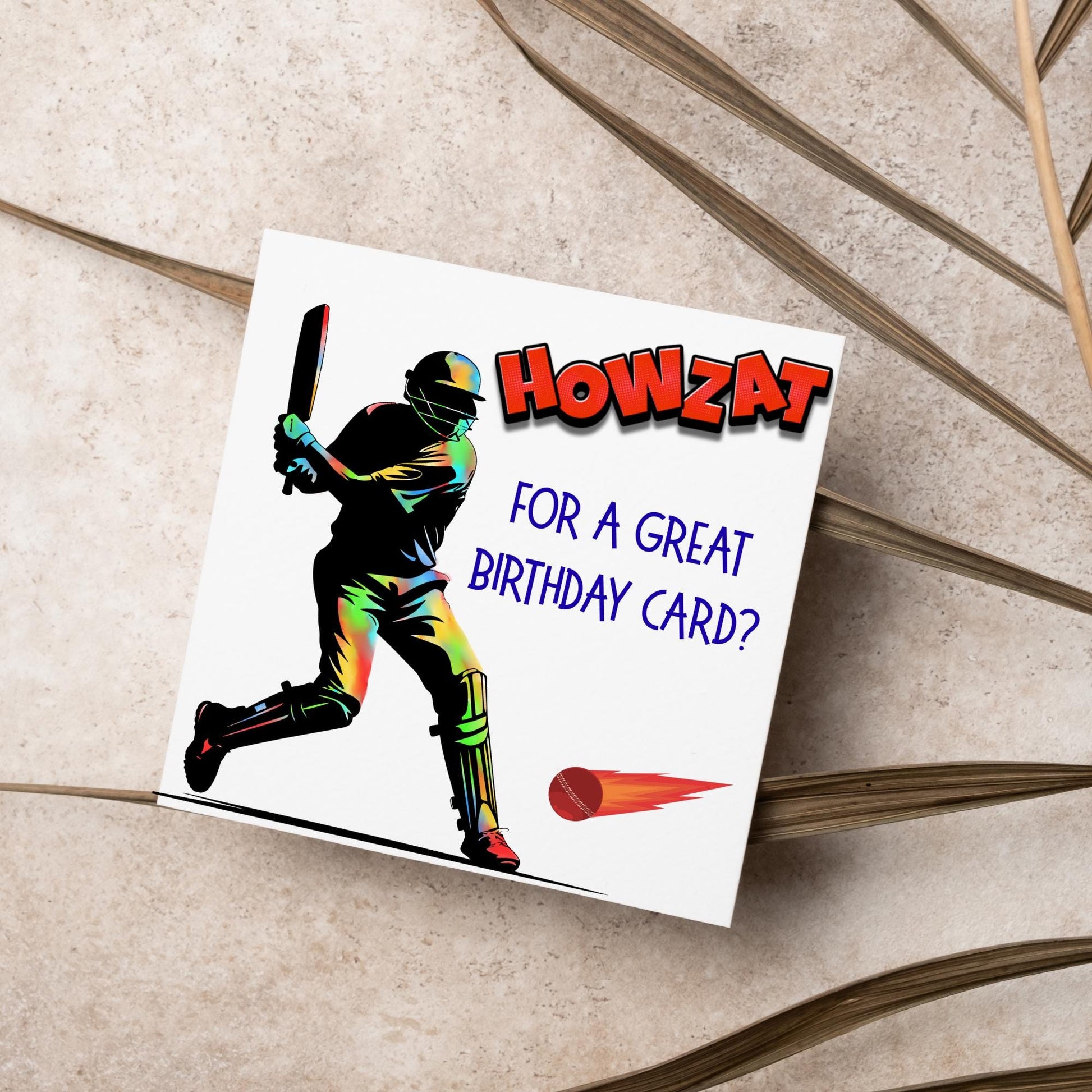 Cricket Birthday Card, Birthday Card for Cricket Player, Howzat, Card for Son, Nephew, Bowler Card