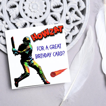 Cricket Birthday Card, Birthday Card for Cricket Player, Howzat, Card for Son, Nephew, Bowler Card