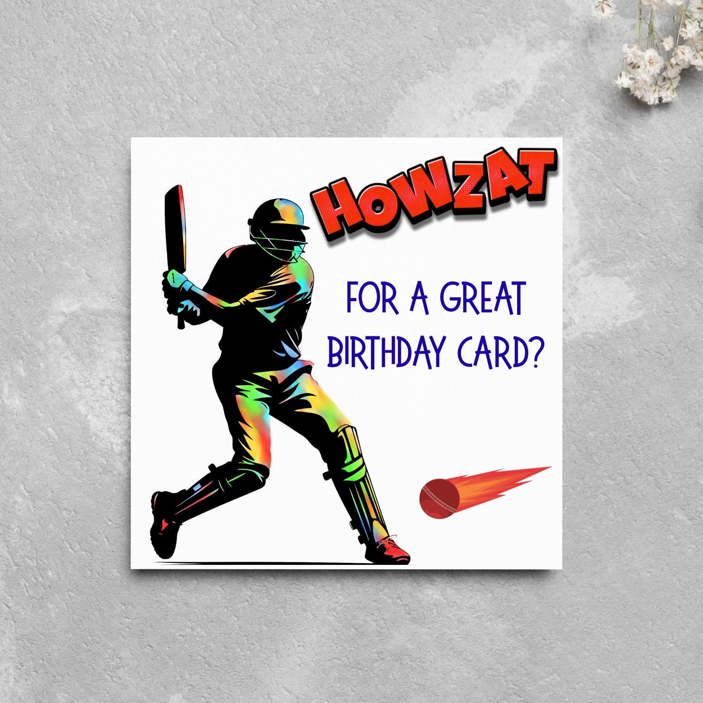 Cricket Birthday Card, Birthday Card for Cricket Player, Howzat, Card for Son, Nephew, Bowler Card