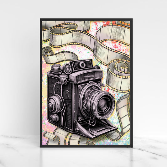Vintage Camera A4 Print, High Quality Wall Art, Photography Wall Decor, Original Artist Print, Photographer Home Accessories Poster
