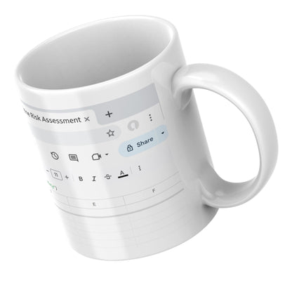 Personalised Spreadsheet Mug, Funny Coffee Cup, Great Gift for Co-Worker, Office