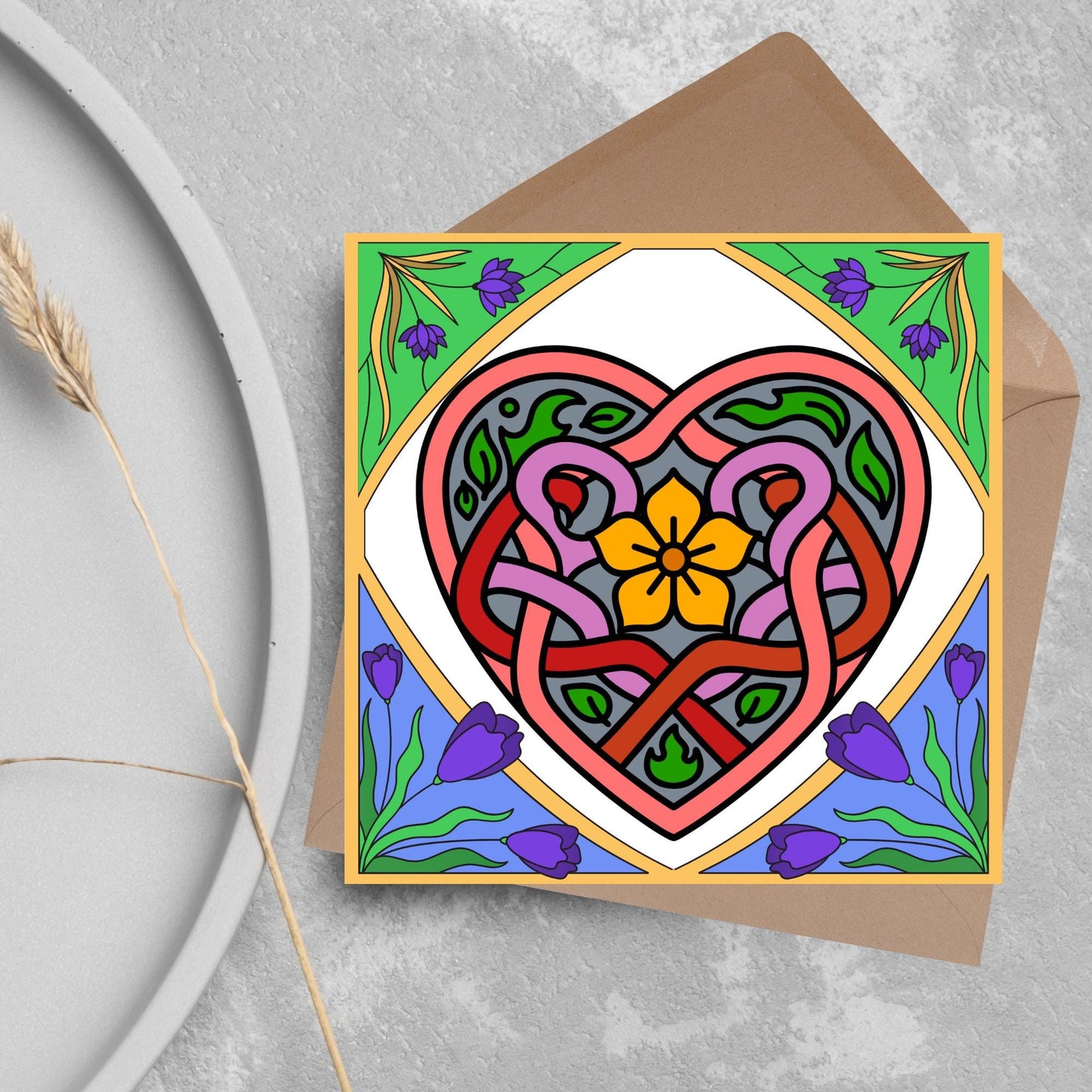 Dydd Santes Dwynwen Hapus Card, Valentine's Card, Traditional Welsh Card, Welsh love Card, Card for Husband, For Wife