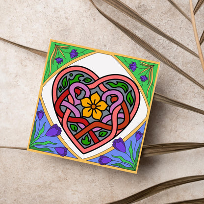 Dydd Santes Dwynwen Hapus Card, Valentine's Card, Traditional Welsh Card, Welsh love Card, Card for Husband, For Wife