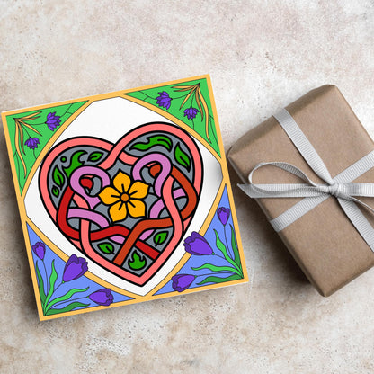 Dydd Santes Dwynwen Hapus Card, Valentine's Card, Traditional Welsh Card, Welsh love Card, Card for Husband, For Wife
