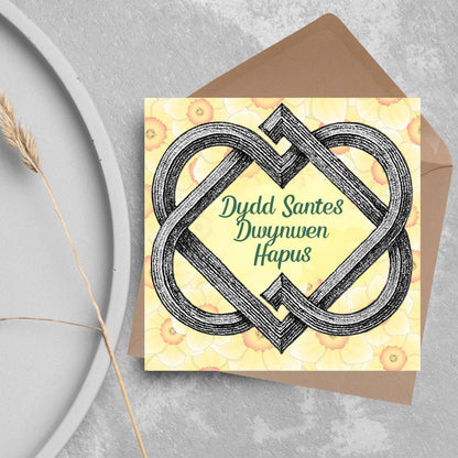Dydd Santes Dwynwen Hapus Card, Valentine's Card, Traditional Welsh Card, Welsh love Card, Card for Husband, For Wife