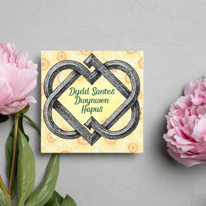 Dydd Santes Dwynwen Hapus Card, Valentine's Card, Traditional Welsh Card, Welsh love Card, Card for Husband, For Wife