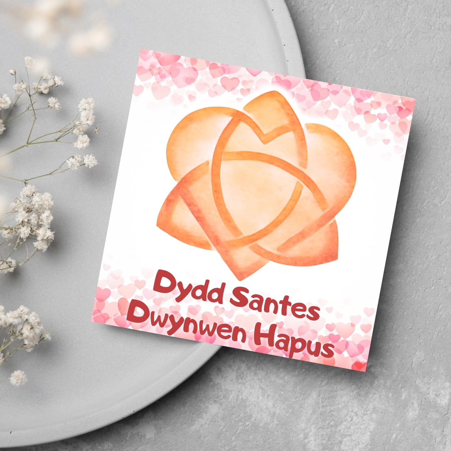 Dydd Santes Dwynwen Hapus Card, Valentine's Card, Traditional Welsh Card, Welsh love Card, Card for Husband, For Wife