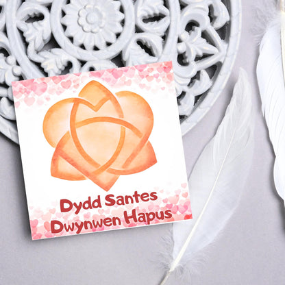 Dydd Santes Dwynwen Hapus Card, Valentine's Card, Traditional Welsh Card, Welsh love Card, Card for Husband, For Wife